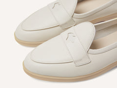 Stride Penny Loafers in Blanc Casse Moorland Calf with Natural Sole