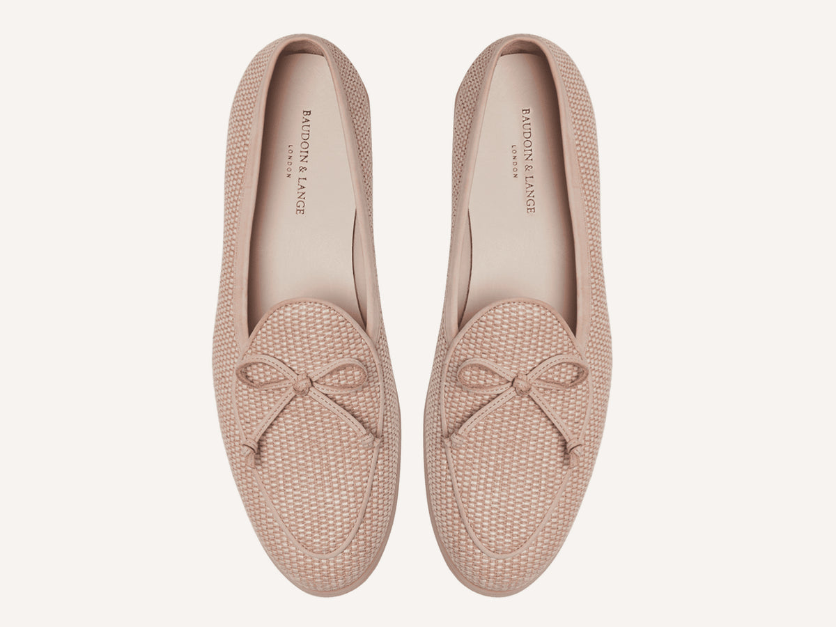 Stride String Loafers in Angel Powder Raffia with Natural Sole