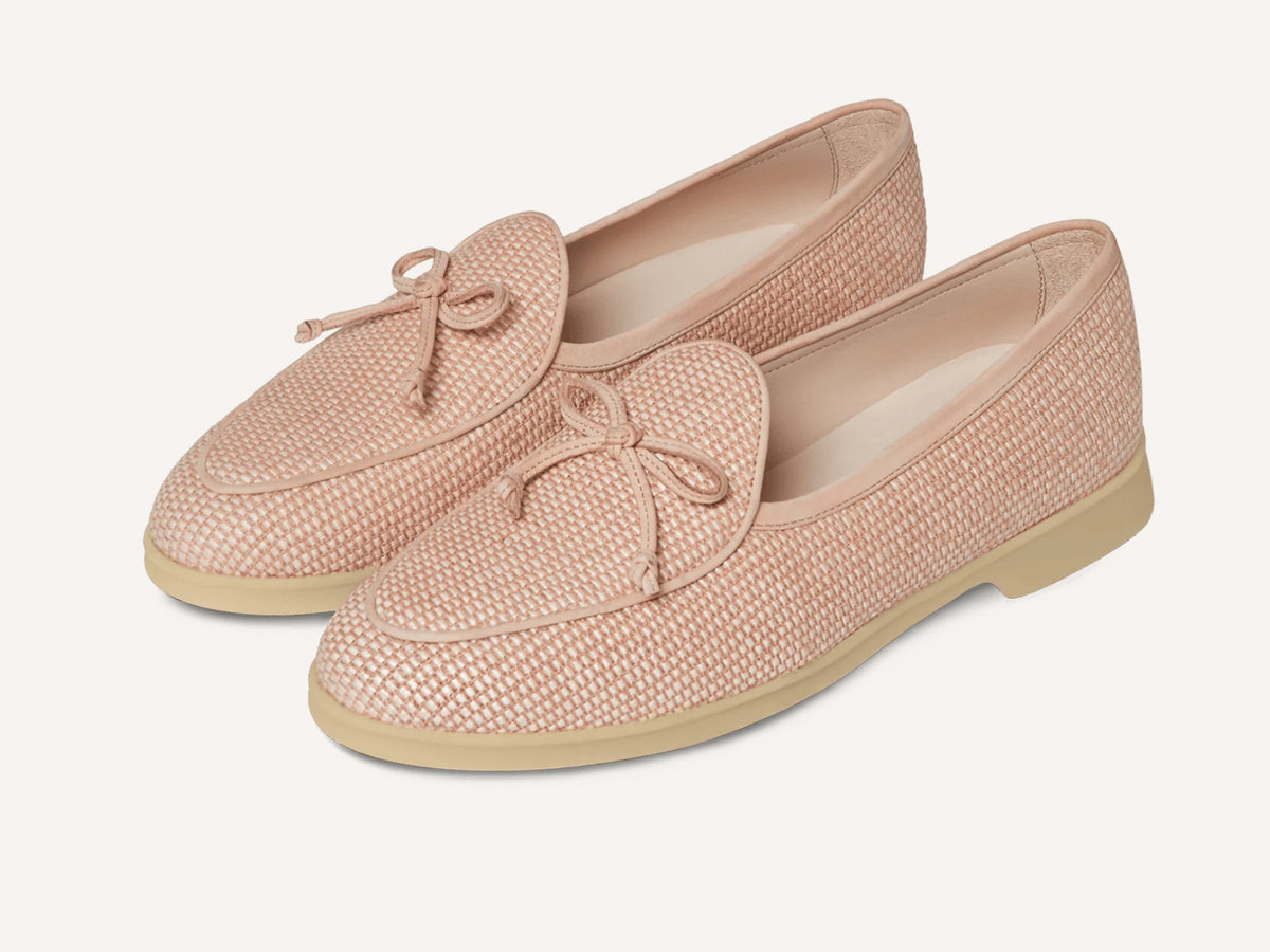 Stride String Loafers in Angel Powder Raffia with Natural Sole