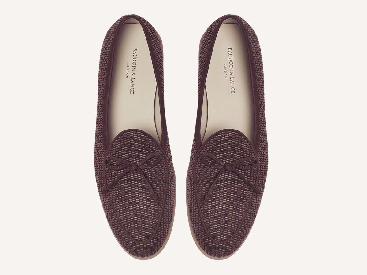 Stride String Loafers in Mauveine Purple Raffia with Natural Sole