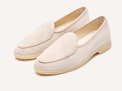 Stride Loafers in Argile Nude Suede Natural Sole