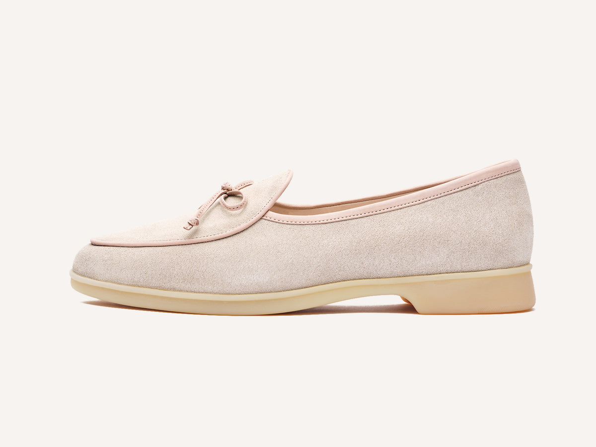 Stride String Loafers in Argile Nude Suede Natural Sole