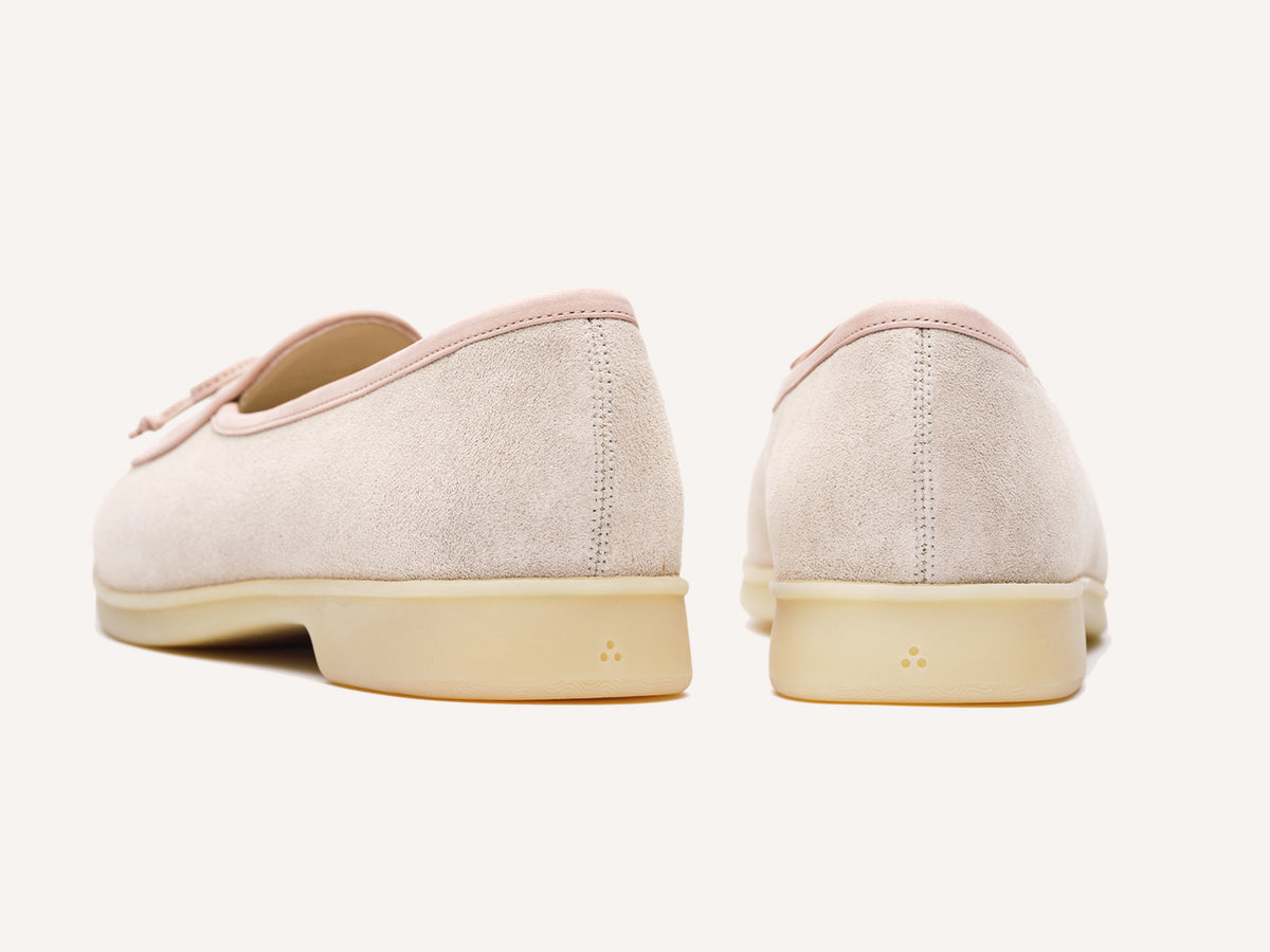Stride String Loafers in Argile Nude Suede Natural Sole