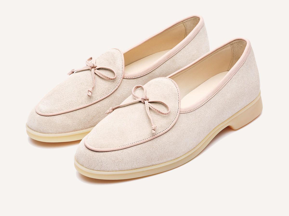 Stride String Loafers in Argile Nude Suede Natural Sole