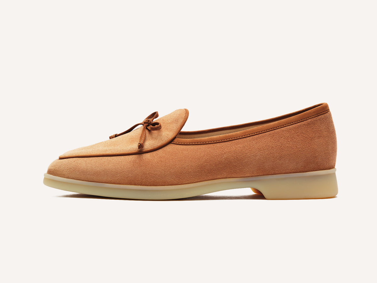 Stride String Loafers in Casaque Suede Natural Sole