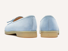 Stride String Loafers in Paraiba Blue Suede Natural Sole