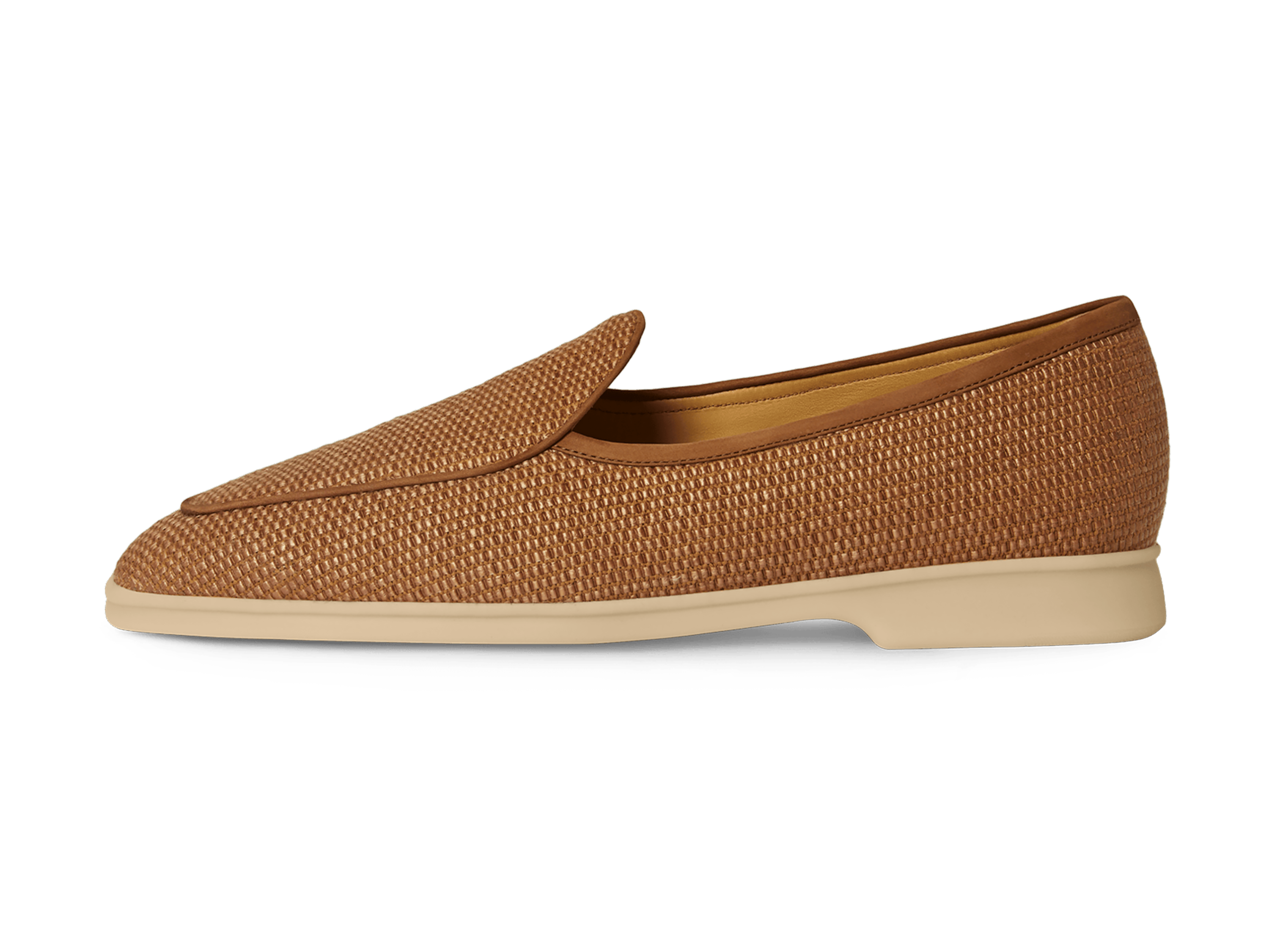 Stride Loafers in Honey Raffia with Natural Sole