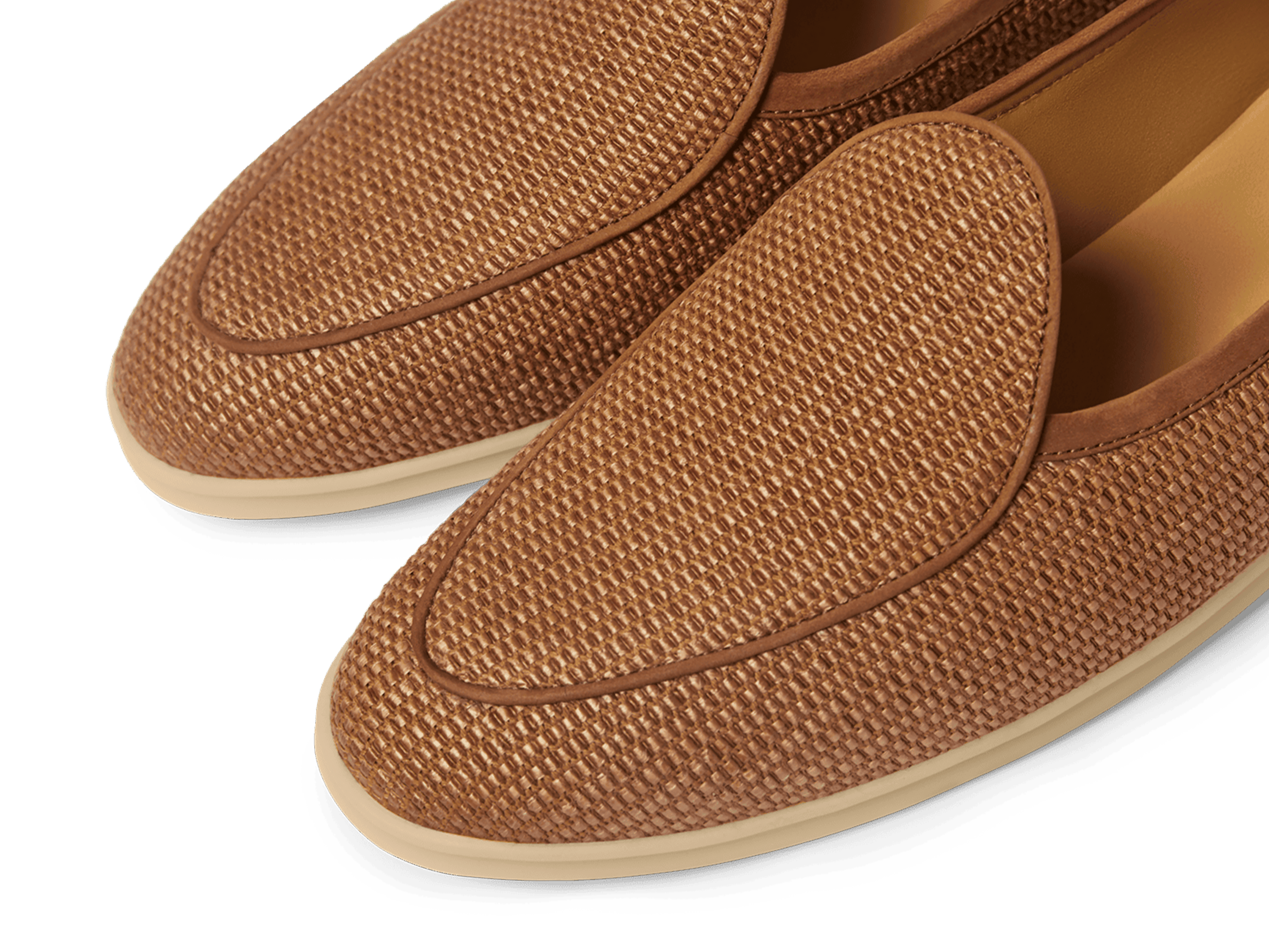 Stride Loafers in Honey Raffia with Natural Sole