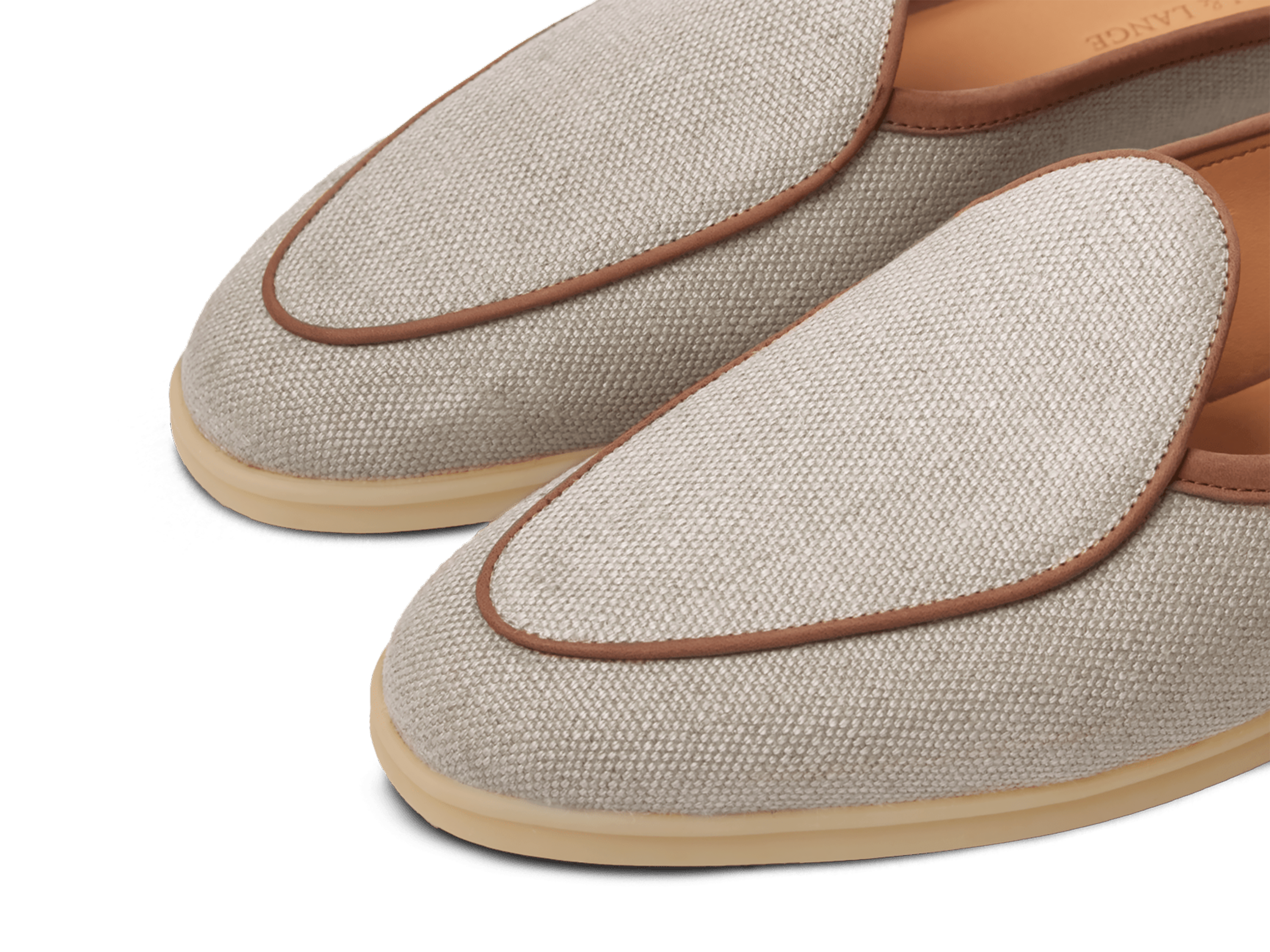 Stride Mule Loafers in Vachette Linen with Natural Sole