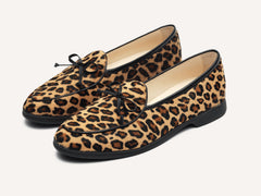 Stride String Loafers in Leopard Print Calf Hair