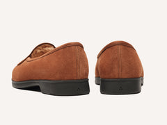 Stride Loafers in Moyen Brown Suede with Shearling Lining