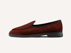 Stride Loafers in Macassar Brown Glove Suede with Dark Sole