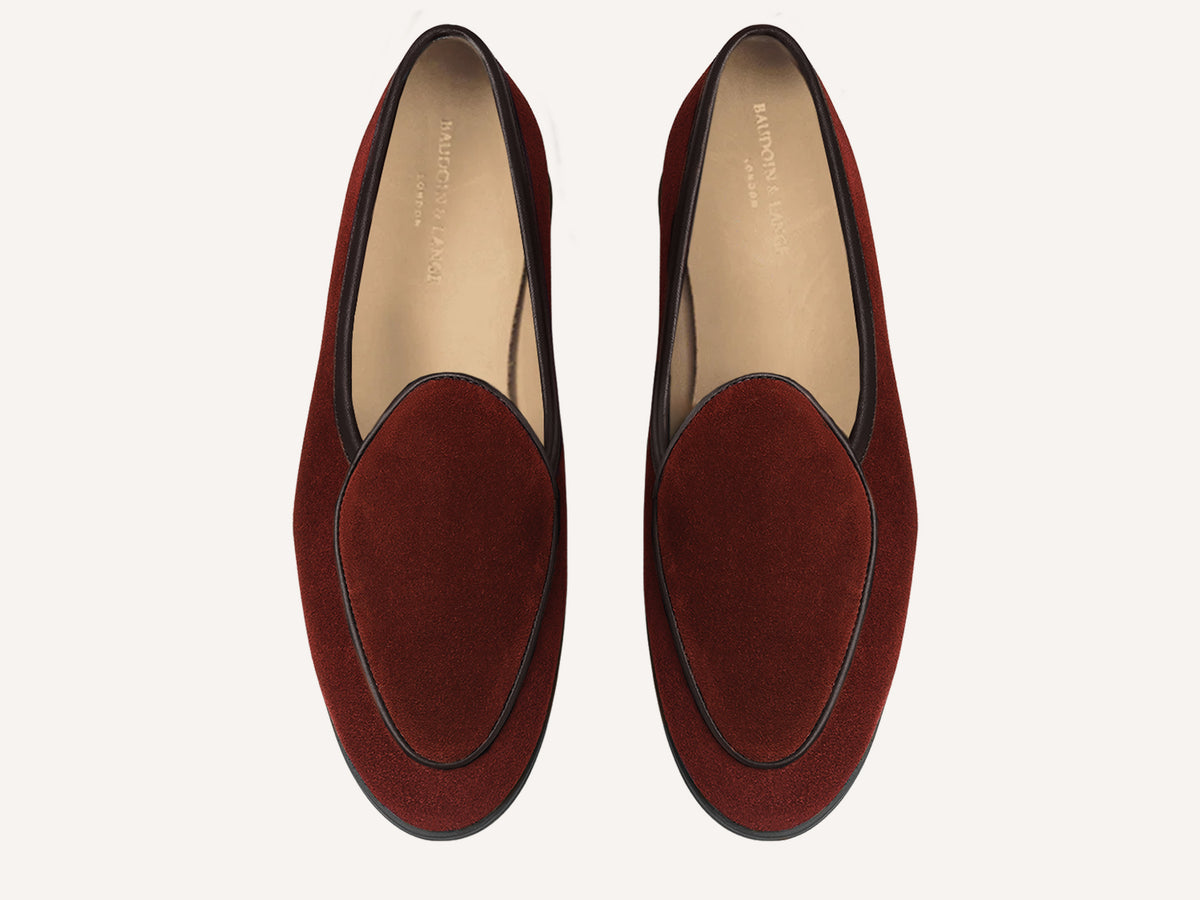 Stride Loafers in Macassar Brown Glove Suede with Dark Sole