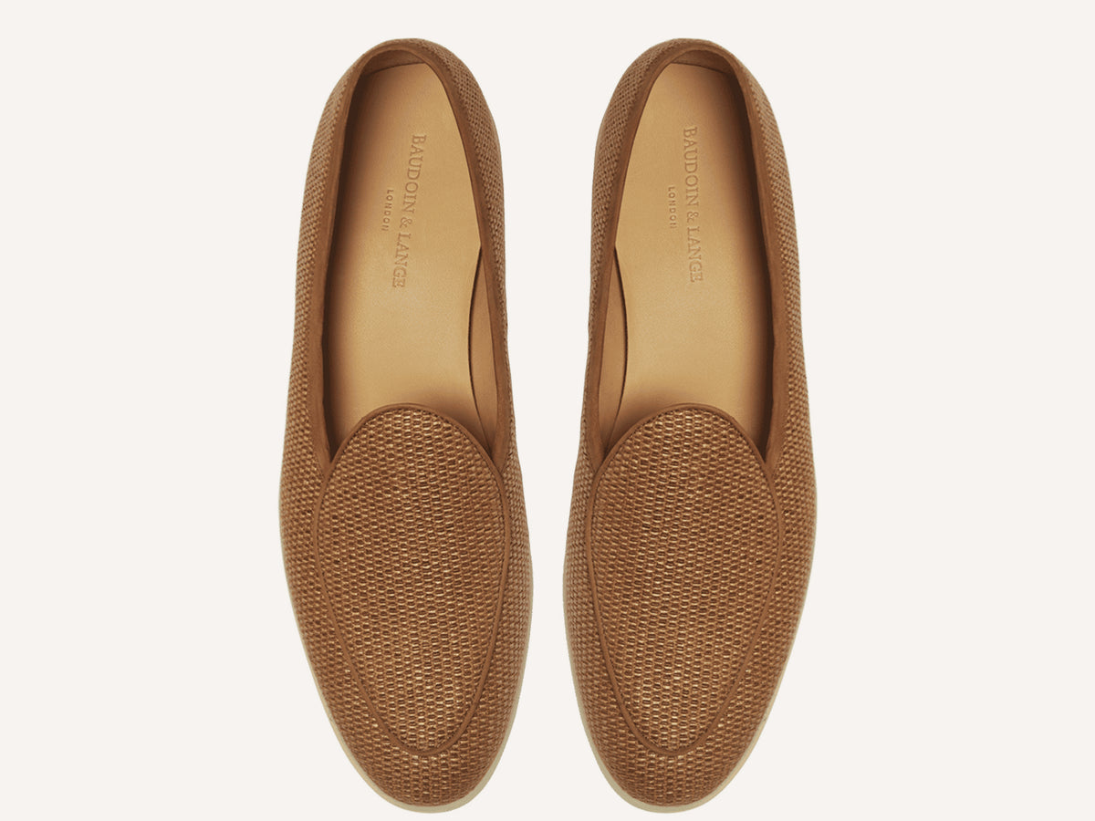 Stride Loafers in Honey Raffia with Natural Sole