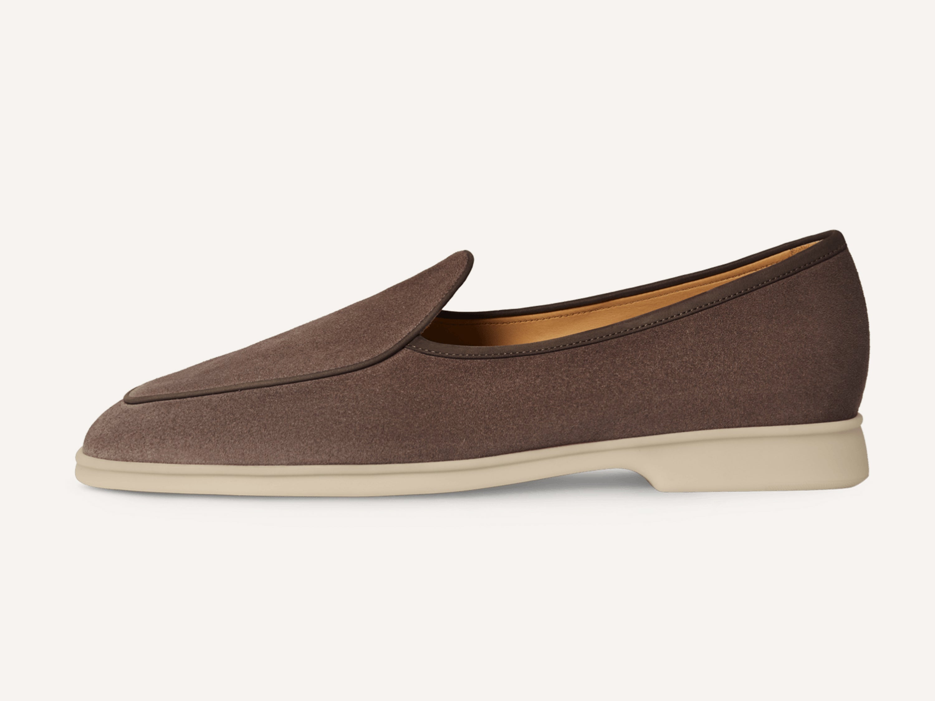Stride Loafers in Fiji Taupe Glove Suede with Natural Sole