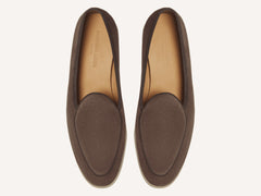 Stride Loafers in Fiji Taupe Glove Suede with Natural Sole