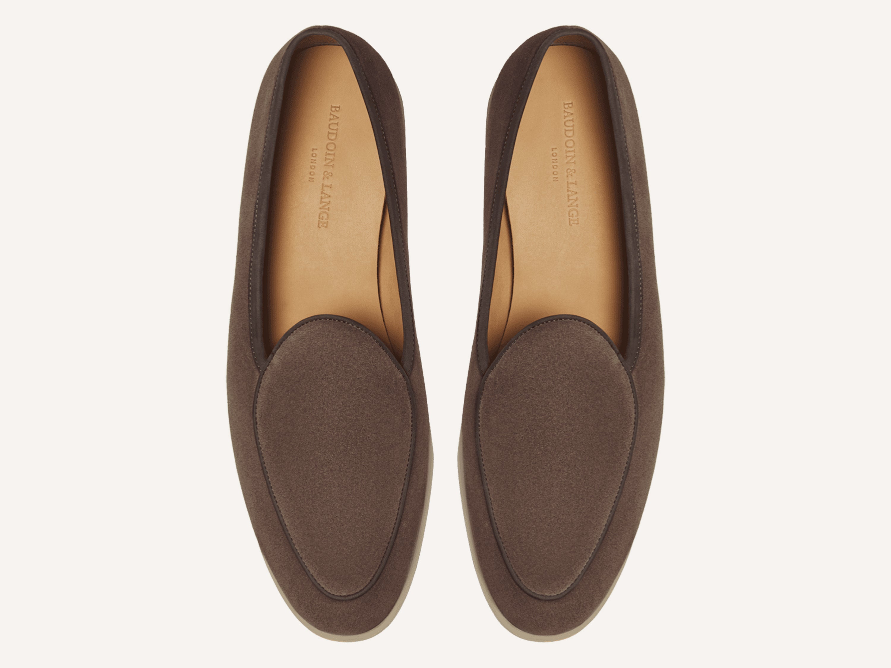 Stride Loafers in Fiji Taupe Glove Suede with Natural Sole