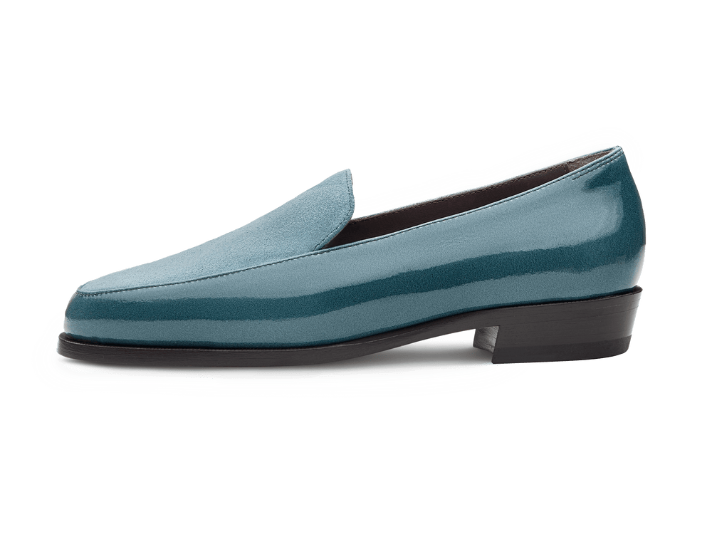 Ada Loafers in Frozen Lake Patent and Glove Suede
