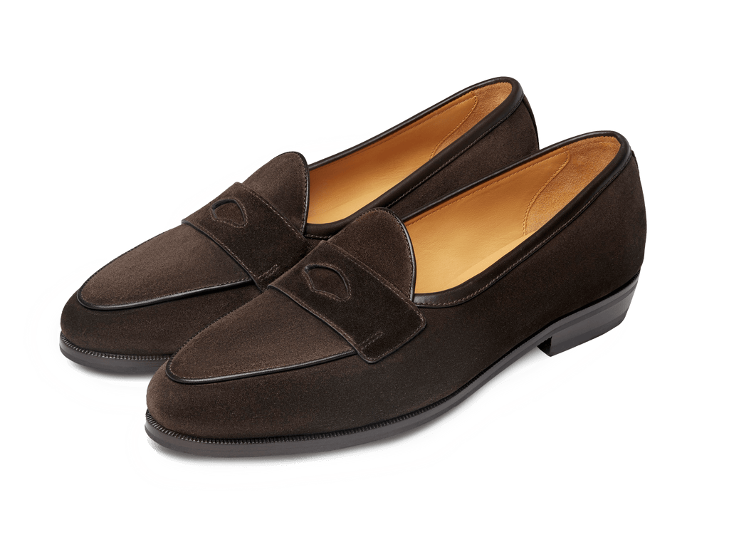 Sagan Ivy in Dark Brown Glove Suede with Rubber Sole