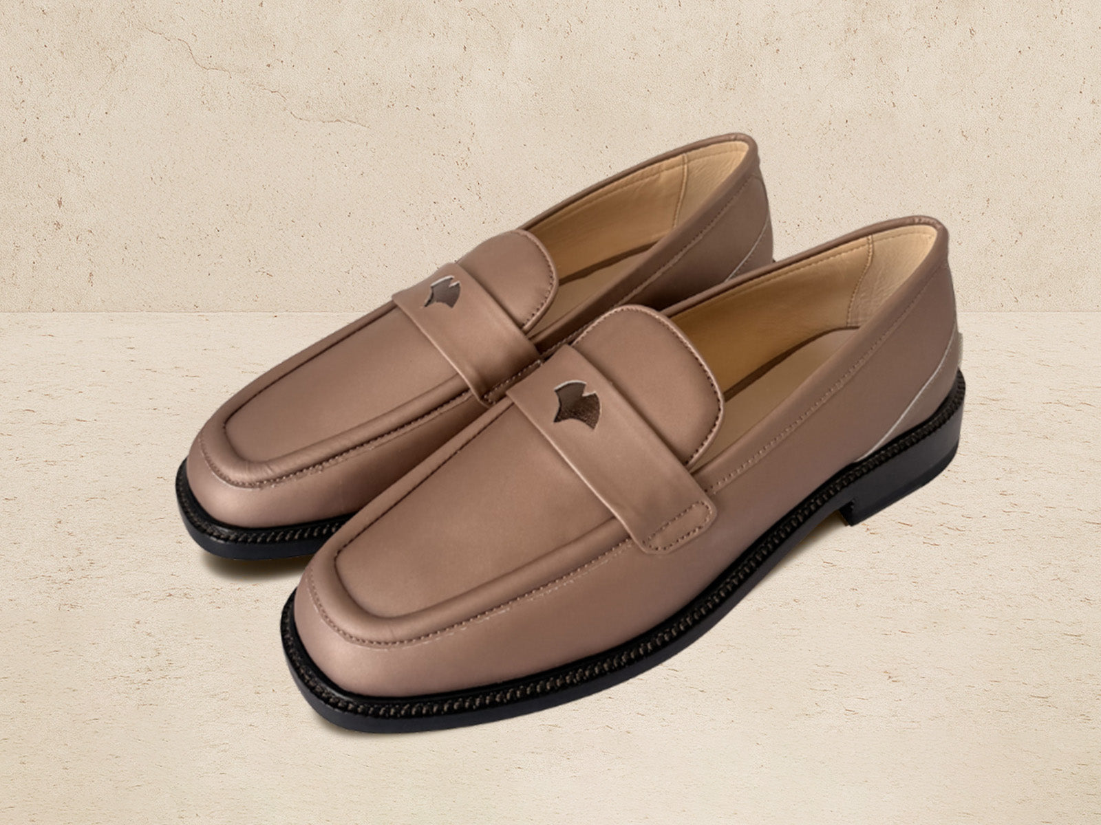 Charlotte Penny Apuane Beige Leather Sole
