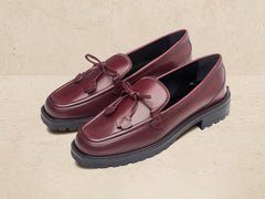 Charlotte Lace Loafers in Crimson Calf