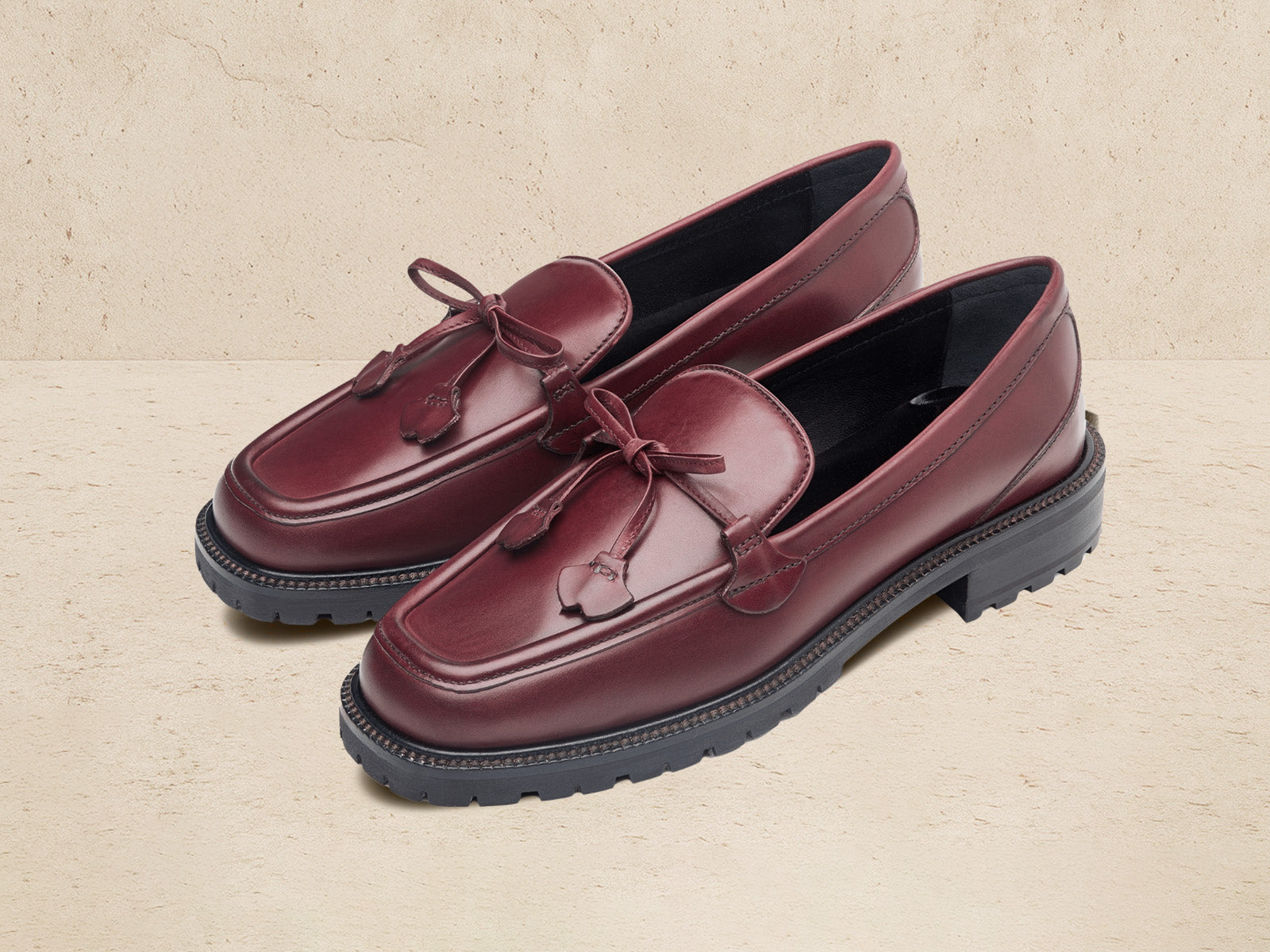 Charlotte Lace Loafers in Crimson Calf