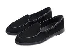 Stride Loafers in Black Suede Dark Sole