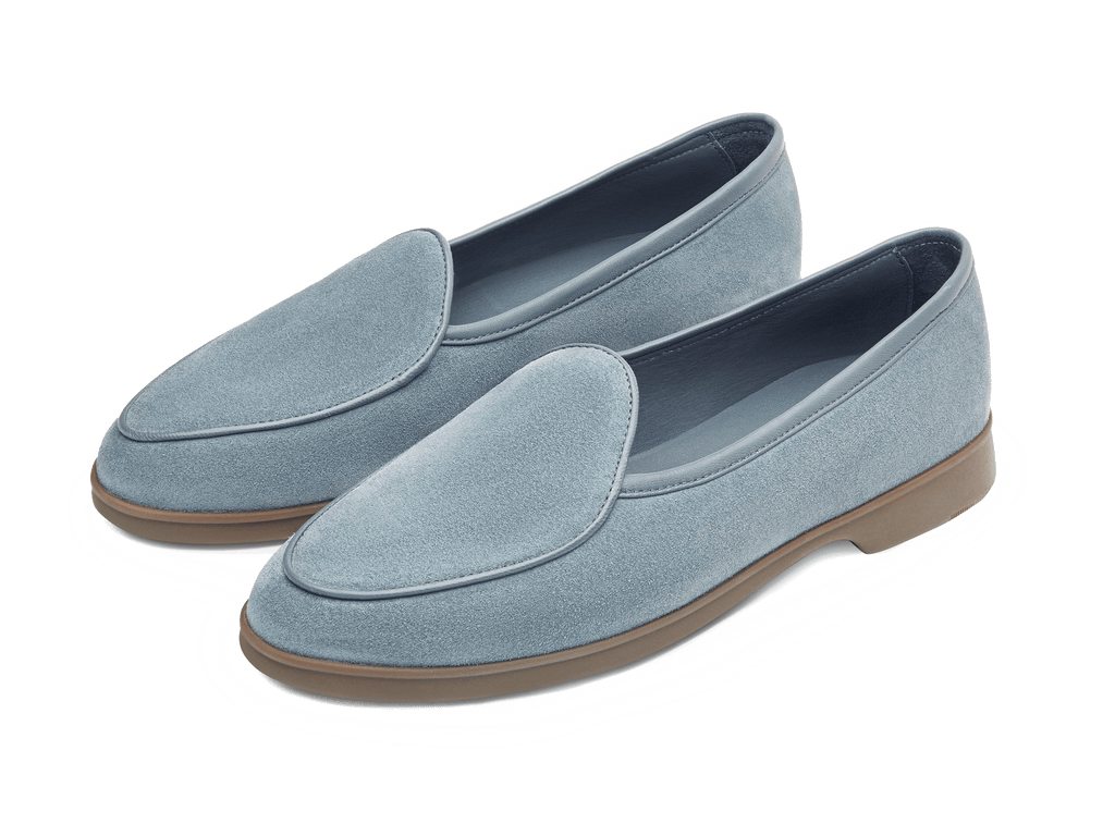 Stride Loafers in Thunder Glove Blue Suede Taupe Sole