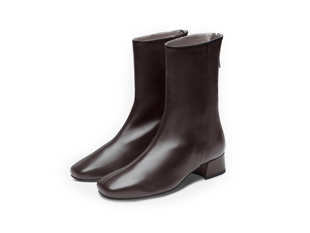 Debbie High Boots in Peppercorn Nappa