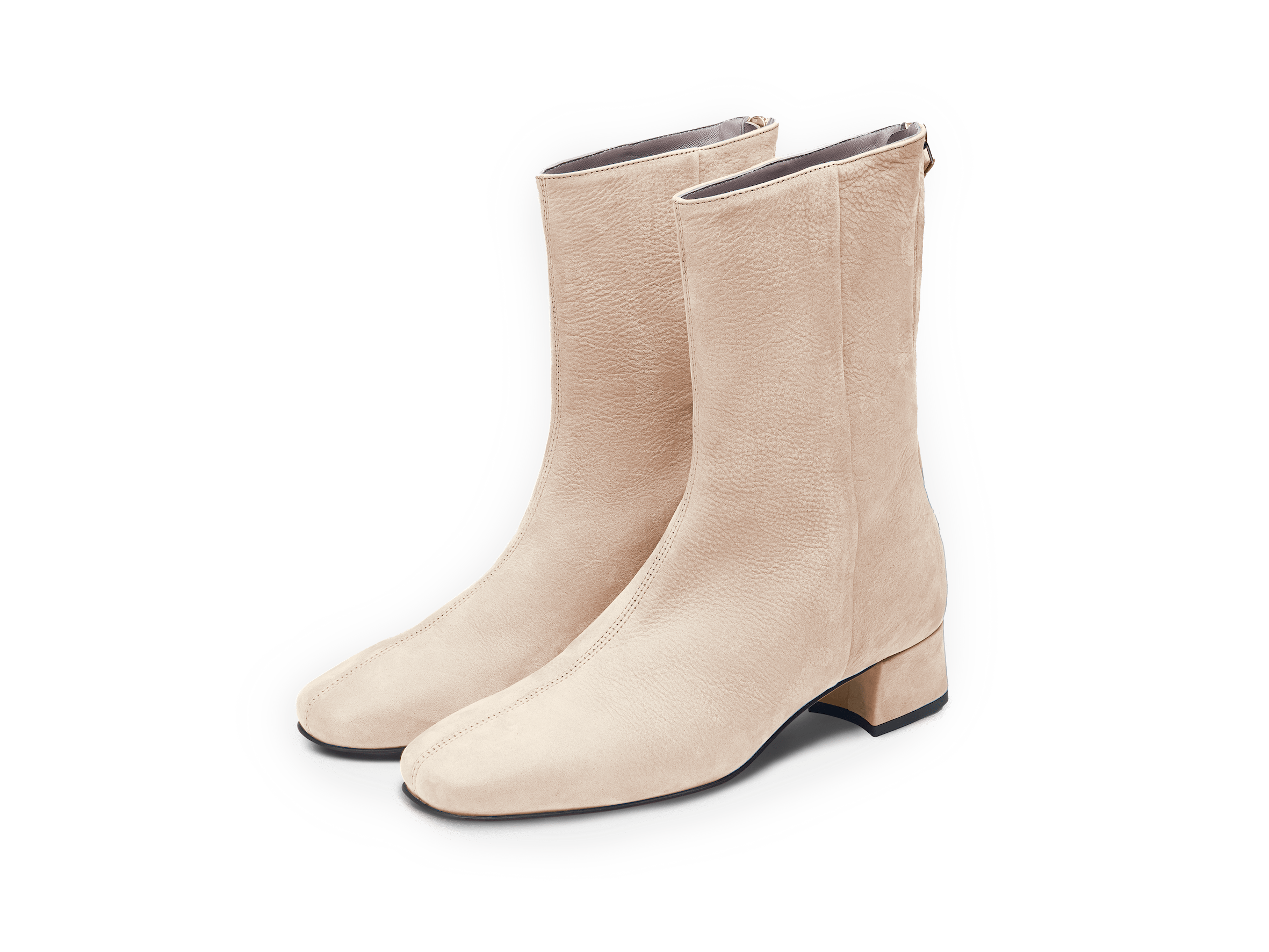 Debbie High Boots in Beige Nubuck