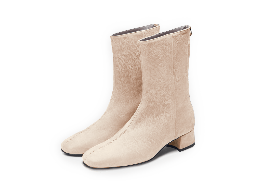 Debbie High Boots in Beige Nubuck