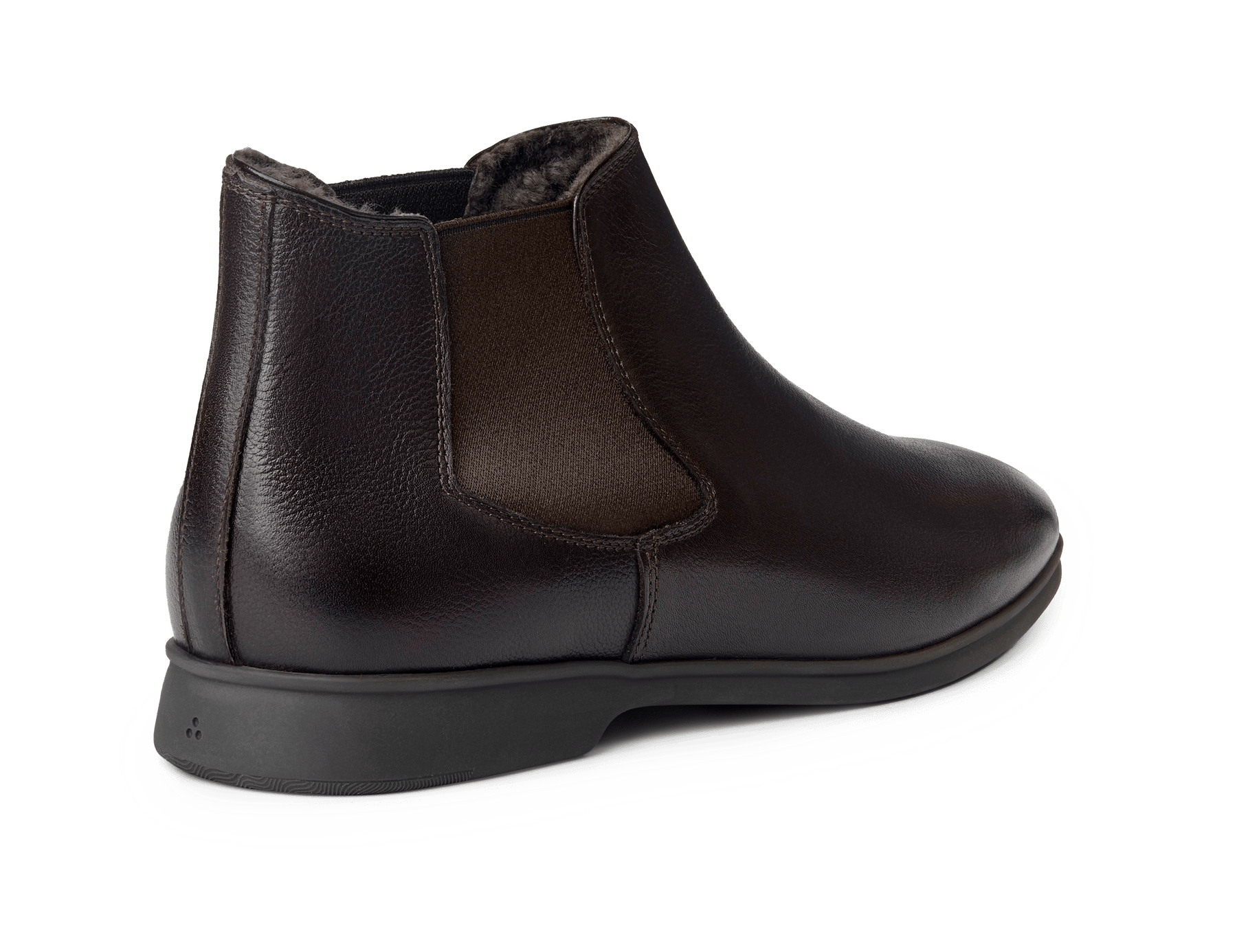 Rover Boots in Dark Brown Grain Calf with Shearling Lining