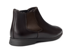 Rover Boots in Dark Brown Grain Calf with Shearling Lining