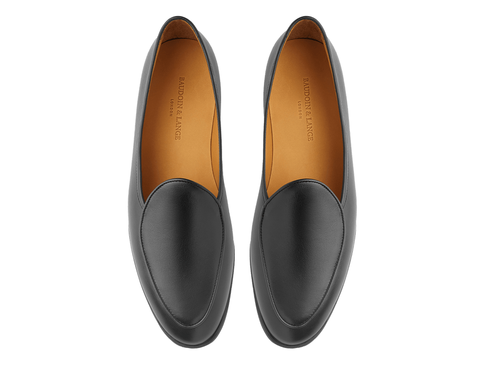Stride Loafers in Black Milled Calf