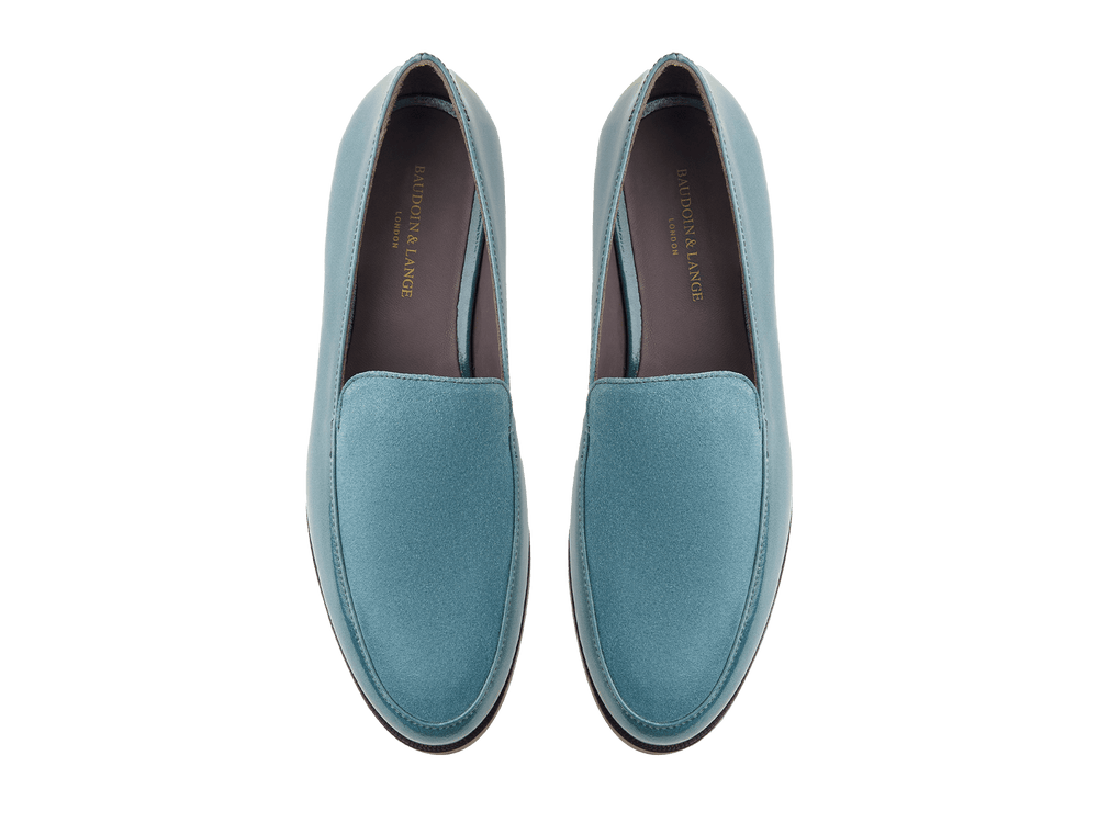 Ada Loafers in Frozen Lake Patent and Glove Suede