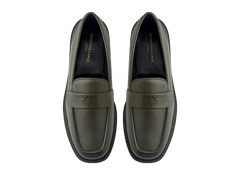 Charlotte Penny Loafers in Deep Green Calf