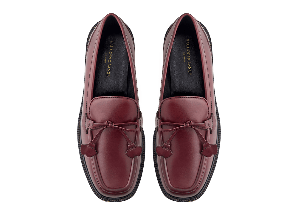 Charlotte Lace Loafers in Crimson Calf