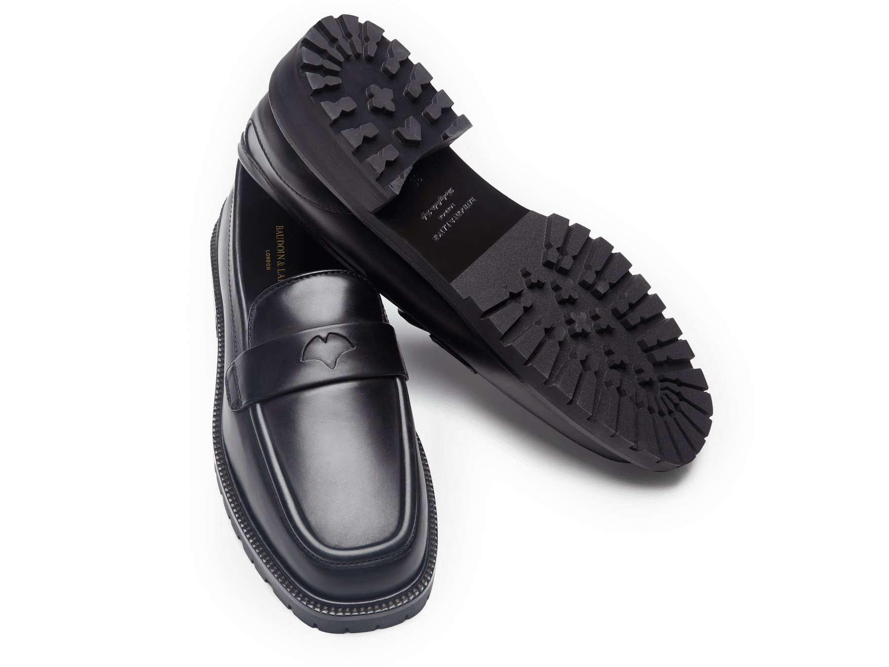 Charlotte Penny Loafers in Black Calf