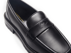 Charlotte Penny Loafers in Black Calf