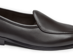 Sagan Classic Loafers in Dark Brown Drape Calf with Rubber Sole