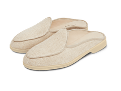 Stride Mule Loafers in Sand Linen Natural Sole