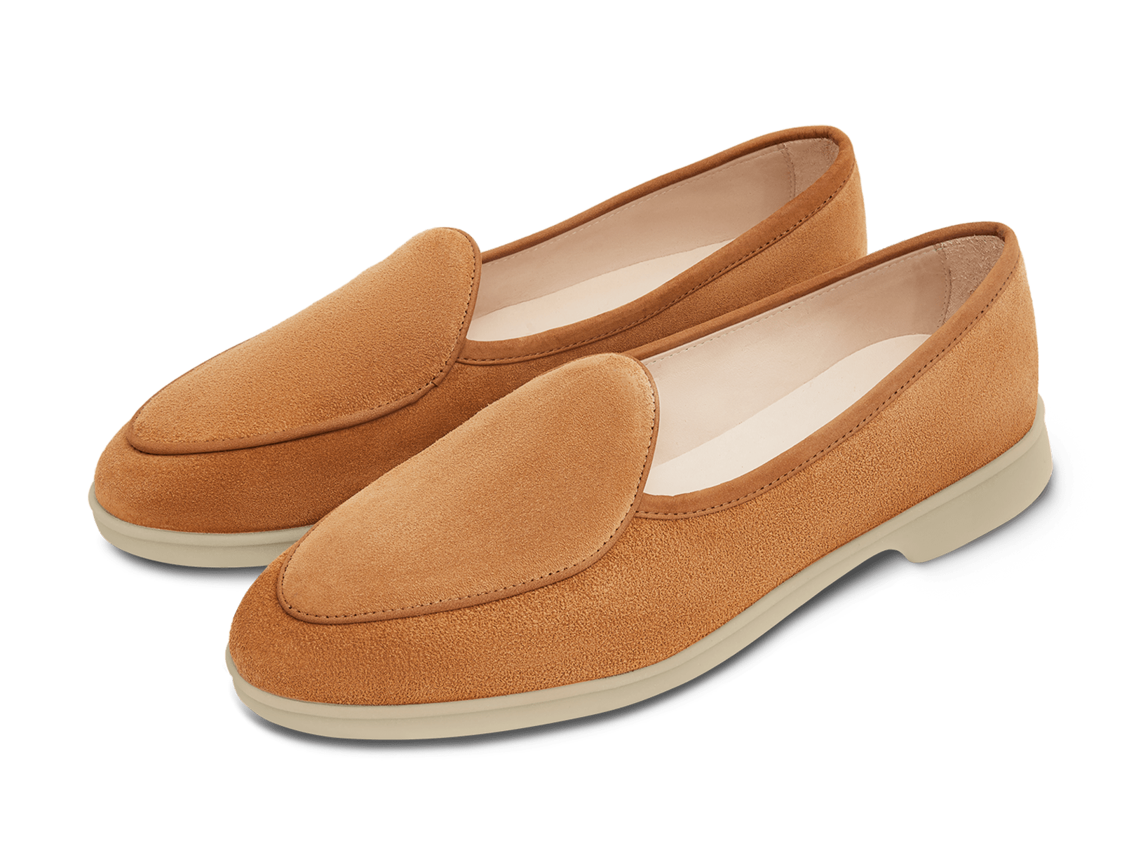 Stride Loafers in Casaque Glove Suede Natural Sole