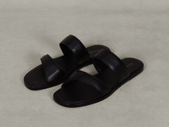 Plume Sandal in Black Nappa