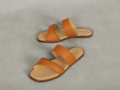 Plume Sandal in Orange Matt Calf and Copper Translucent Kidskin