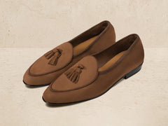 Sagan Classic Tassel Loafers in Moyen Brown Asteria Suede