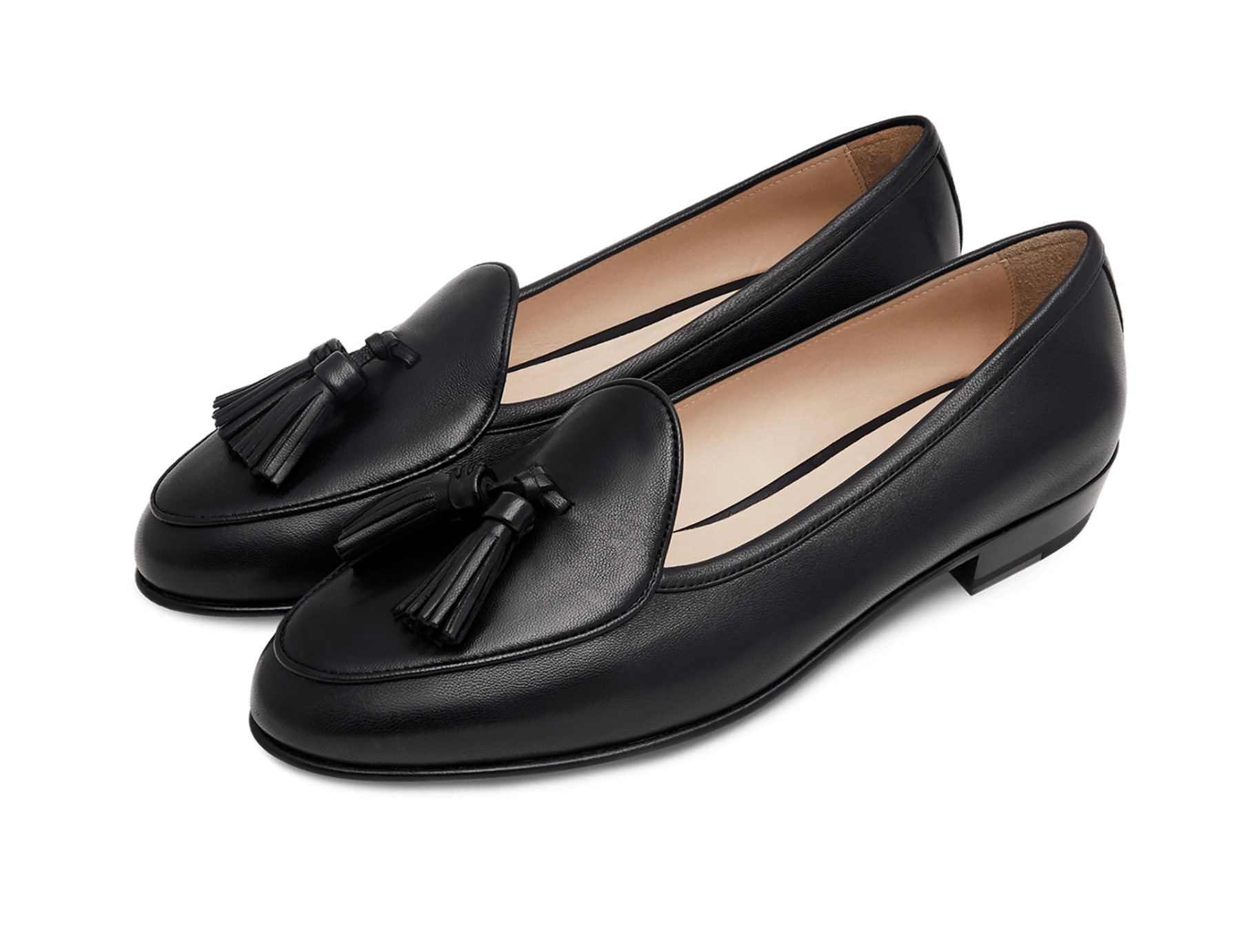 Sagan Classic Tassel Loafers in Black Nappa