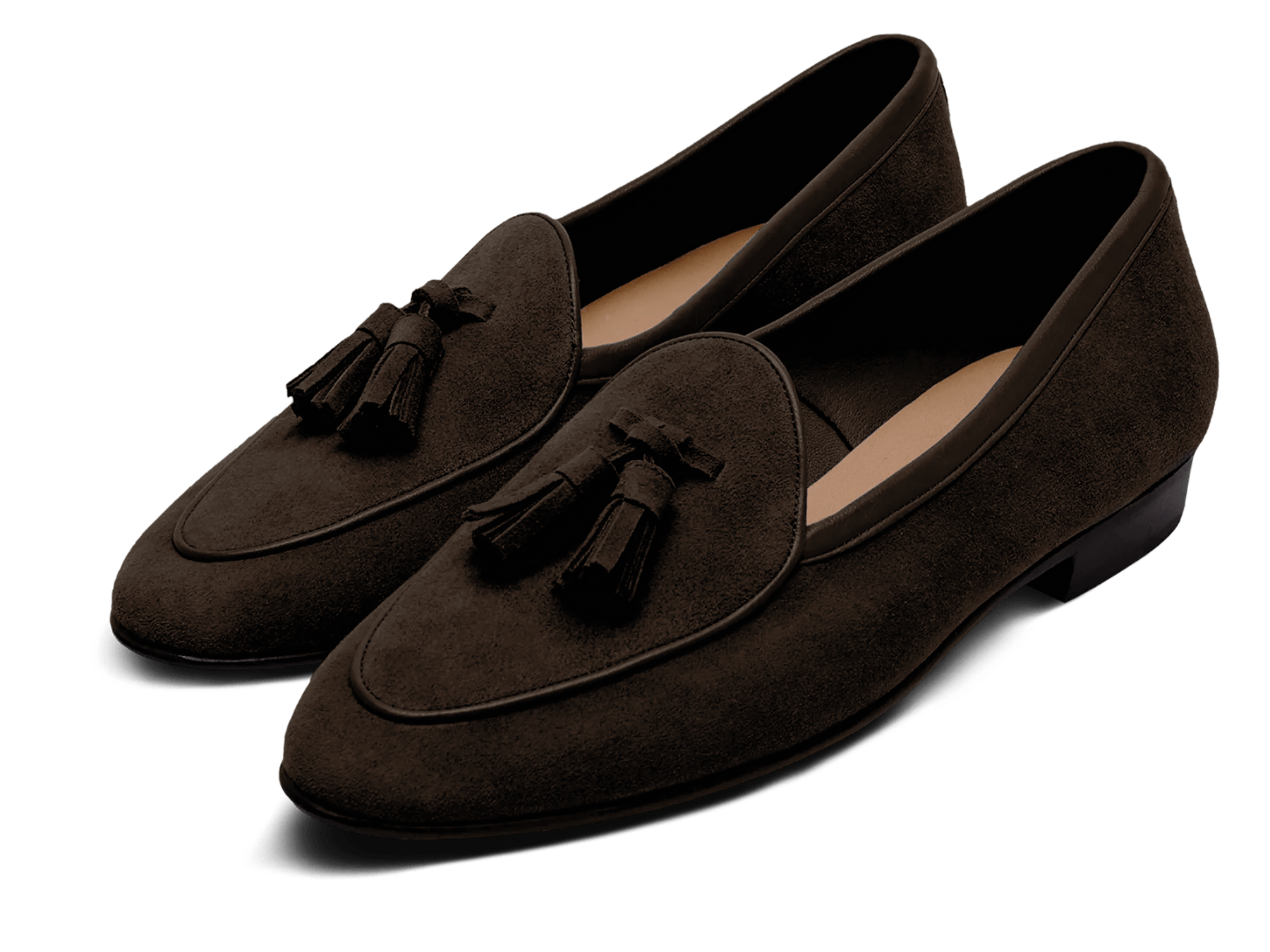 Sagan Classic Tassel Loafers in Lusitanias Dark Brown Asteria Suede