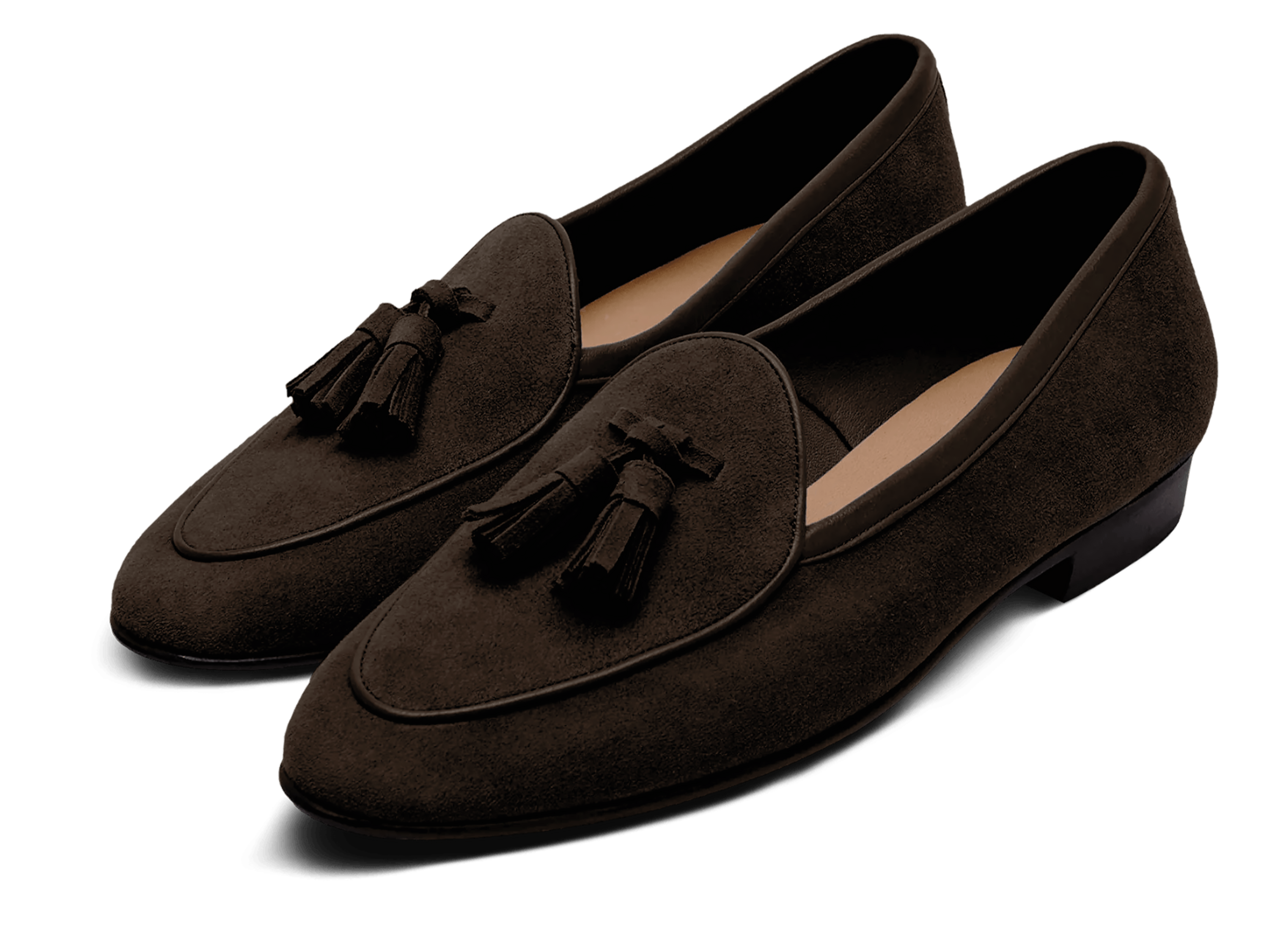 Sagan Classic Tassel Loafers in Lusitanias Dark Brown Asteria Suede