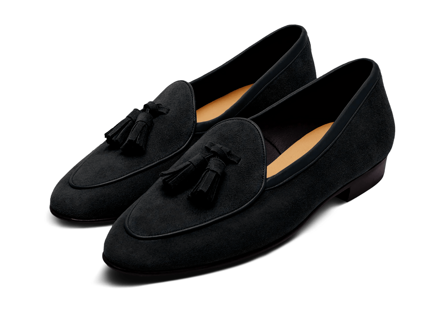 Sagan Classic Tassel Loafers in Obsidian Black Asteria Suede