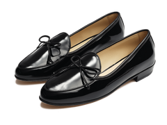 Sagan String Loafers in Black Soft Patent